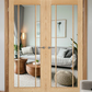 LPD Lincoln Clear Glazed Oak Internal Door Pairs - Unfinished