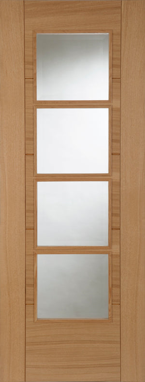 Mendes ISEO Deluxe Quarter Cut Central 4 Light FD30 Fire Door - Pre Finished