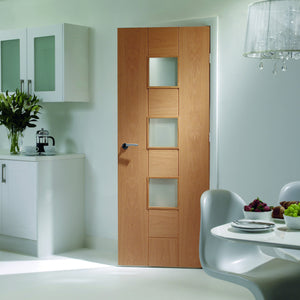 XL Joinery Messina Obscure Glazed Internal Oak Door - Unfinished