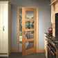 XL Joinery Shaker 4 Panel Clear Glazed Internal Oak Door - Unfinished