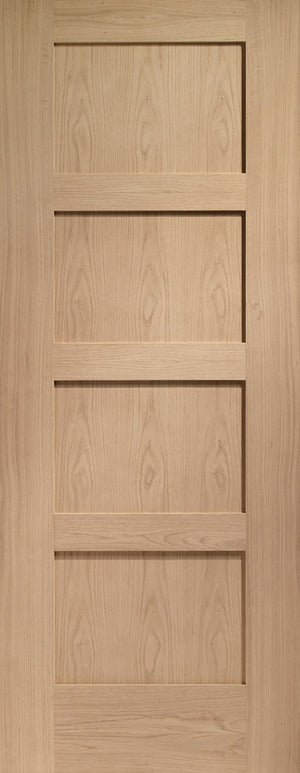 XL Joinery Shaker 4 Panel Internal Oak Door - Unfinished