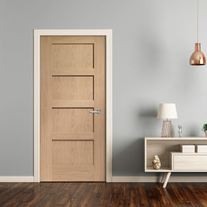 XL Joinery Shaker 4 Panel Internal Oak Door - Unfinished