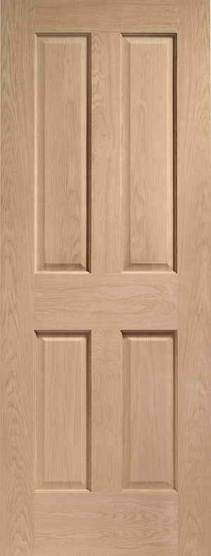 XL Joinery Victorian 4 Panel Traditional Oak FD30 Fire Door - Unfinished