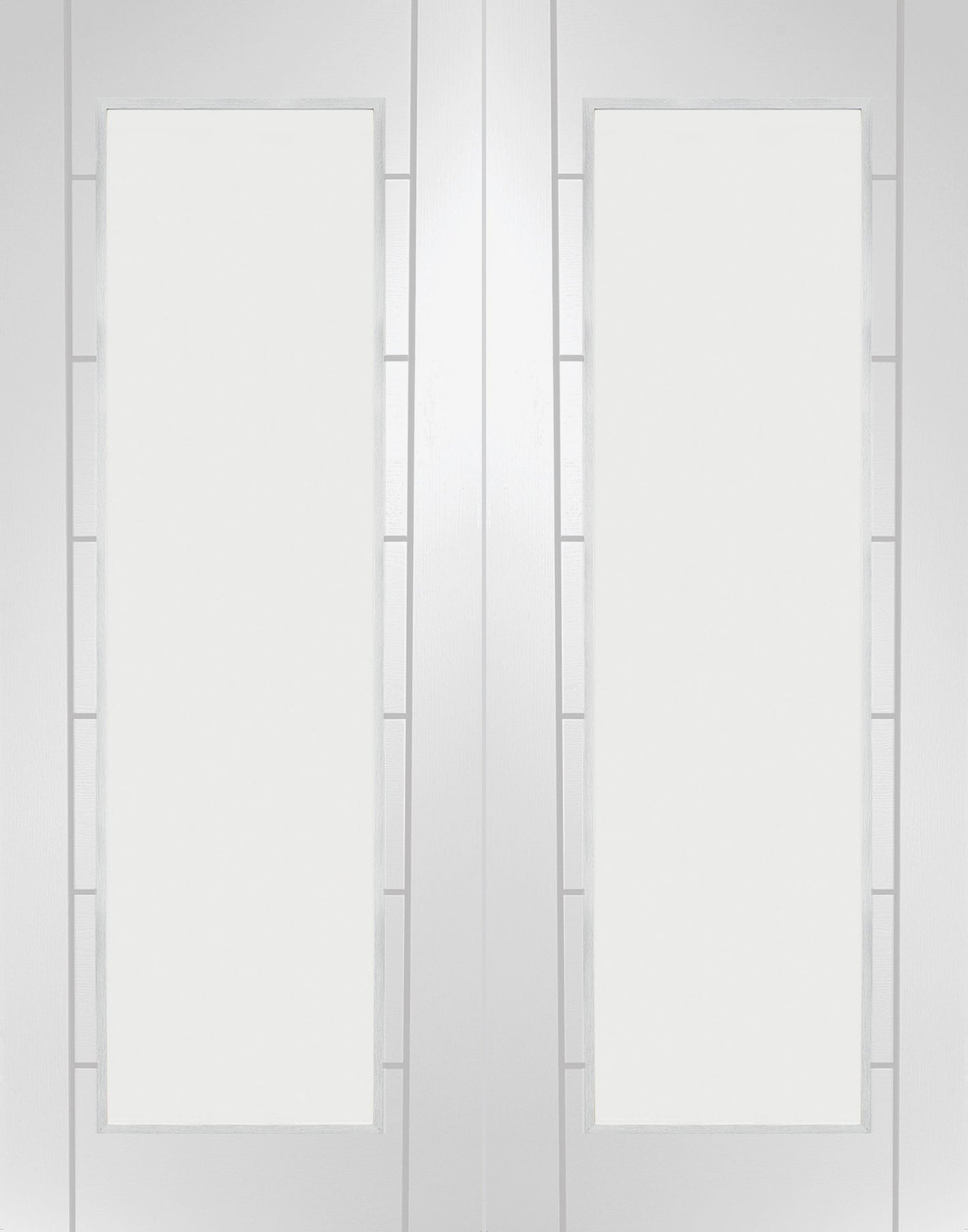 XL Joinery Palermo Door Pair with 1 Light Clear Glass White Primed