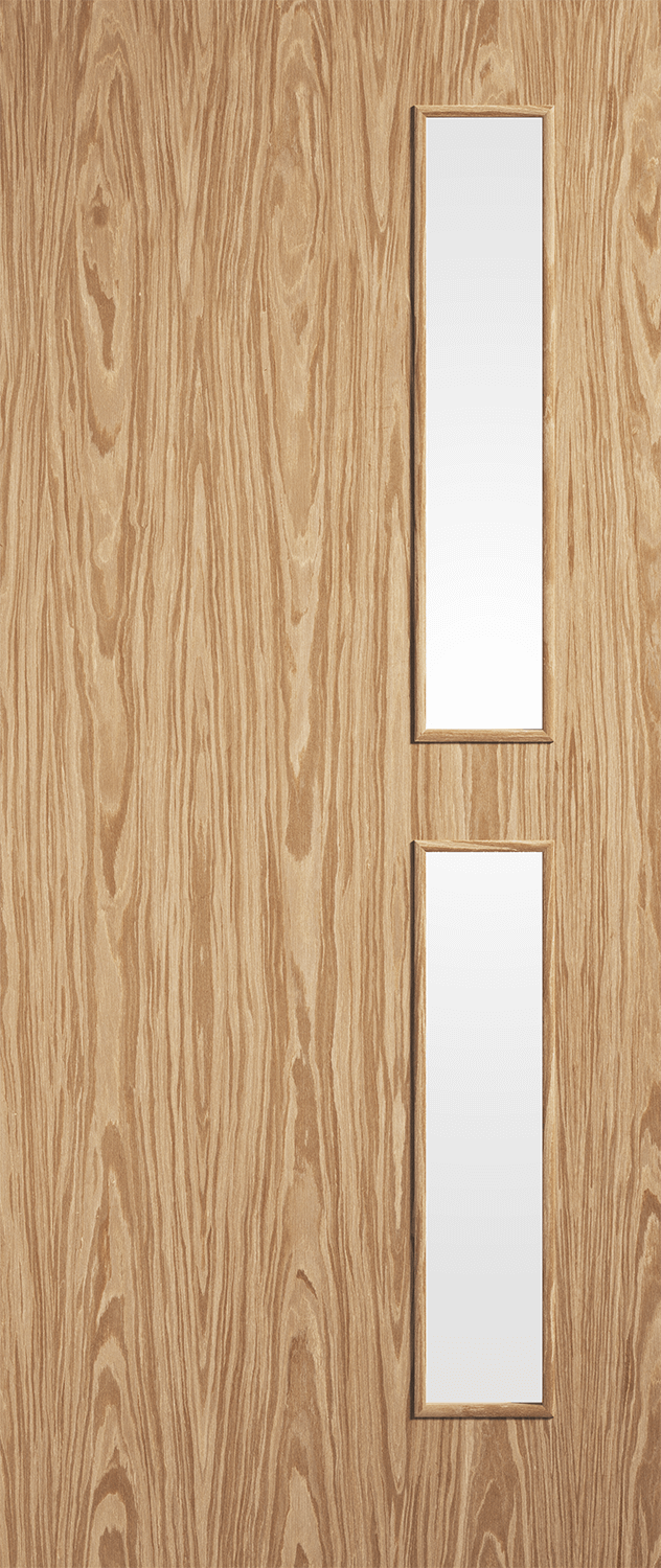LPD Oak Flush 16G Glazed FD30 Fire Door - Pre Finished