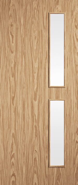 LPD Oak Flush 16G Glazed FD30 Fire Door - Pre Finished