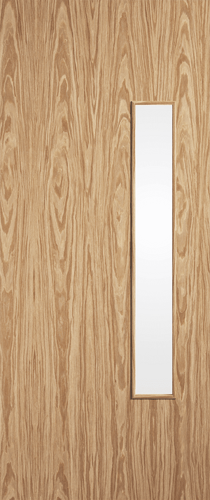 LPD Oak Flush 18G Glazed FD30 Fire Door - Pre Finished