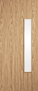 LPD Oak Flush 18G Glazed FD30 Fire Door - Pre Finished
