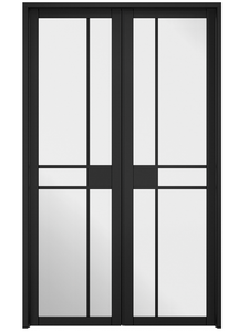 LPD Greenwich W4 Clear Glazed Crittall Style Black Internal Room Divider - Pre Finished
