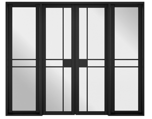 LPD Greenwich W8 Clear Glazed Crittall Style Black Internal Room Divider - Pre Finished