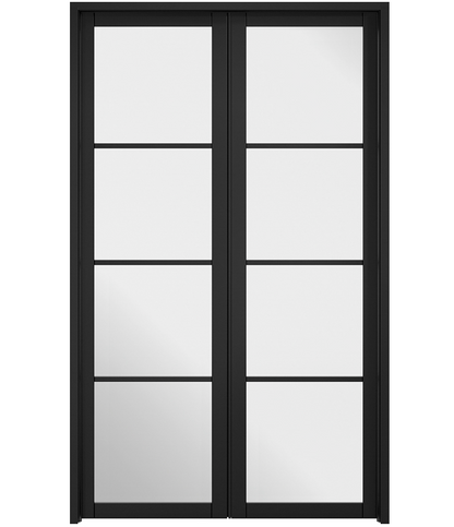 LPD Soho W4 Clear Glazed Crittall Style Black Internal Room Divider - Pre Finished