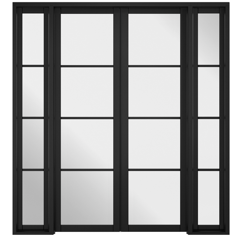 LPD Soho W6 Clear Glazed Crittall Style Black Internal Room Divider - Pre Finished