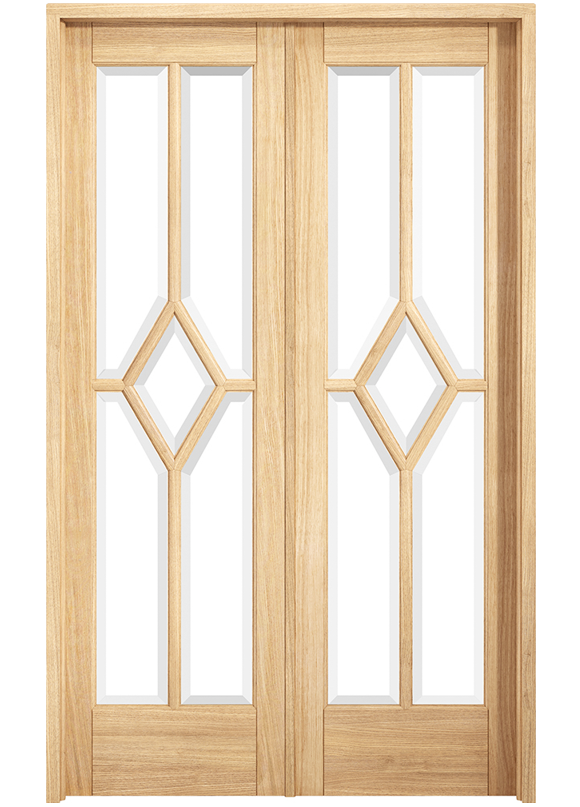 LPD Reims W4 Clear Glazed Oak Internal Room Divider - Pre Finished