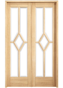LPD Reims W4 Clear Glazed Oak Internal Room Divider - Pre Finished