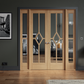 LPD Reims W6 Clear Glazed Oak Internal Room Divider - Pre Finished