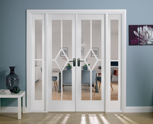 LPD Reims W6 Clear Glazed White Primed Internal Room Divider