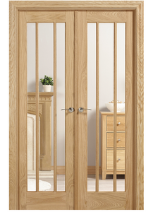 LPD Lincoln W4 Clear Glazed Oak Internal Room Divider - Unfinished