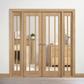 LPD Lincoln W6 Clear Glazed Oak Internal Room Divider - Unfinished