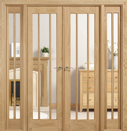 LPD Lincoln W6 Clear Glazed Oak Internal Room Divider - Unfinished