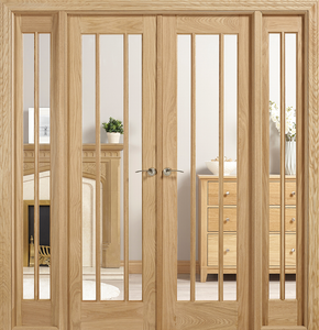 LPD Lincoln W6 Clear Glazed Oak Internal Room Divider - Unfinished