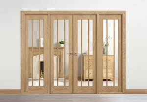 LPD Lincoln W8 Clear Glazed Oak Internal Room Divider - Unfinished