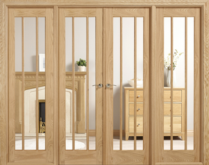 LPD Lincoln W8 Clear Glazed Oak Internal Room Divider - Unfinished