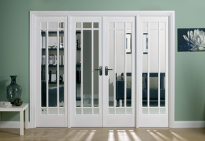 LPD Manhattan W8 Clear Glazed White Primed Internal Room Divider