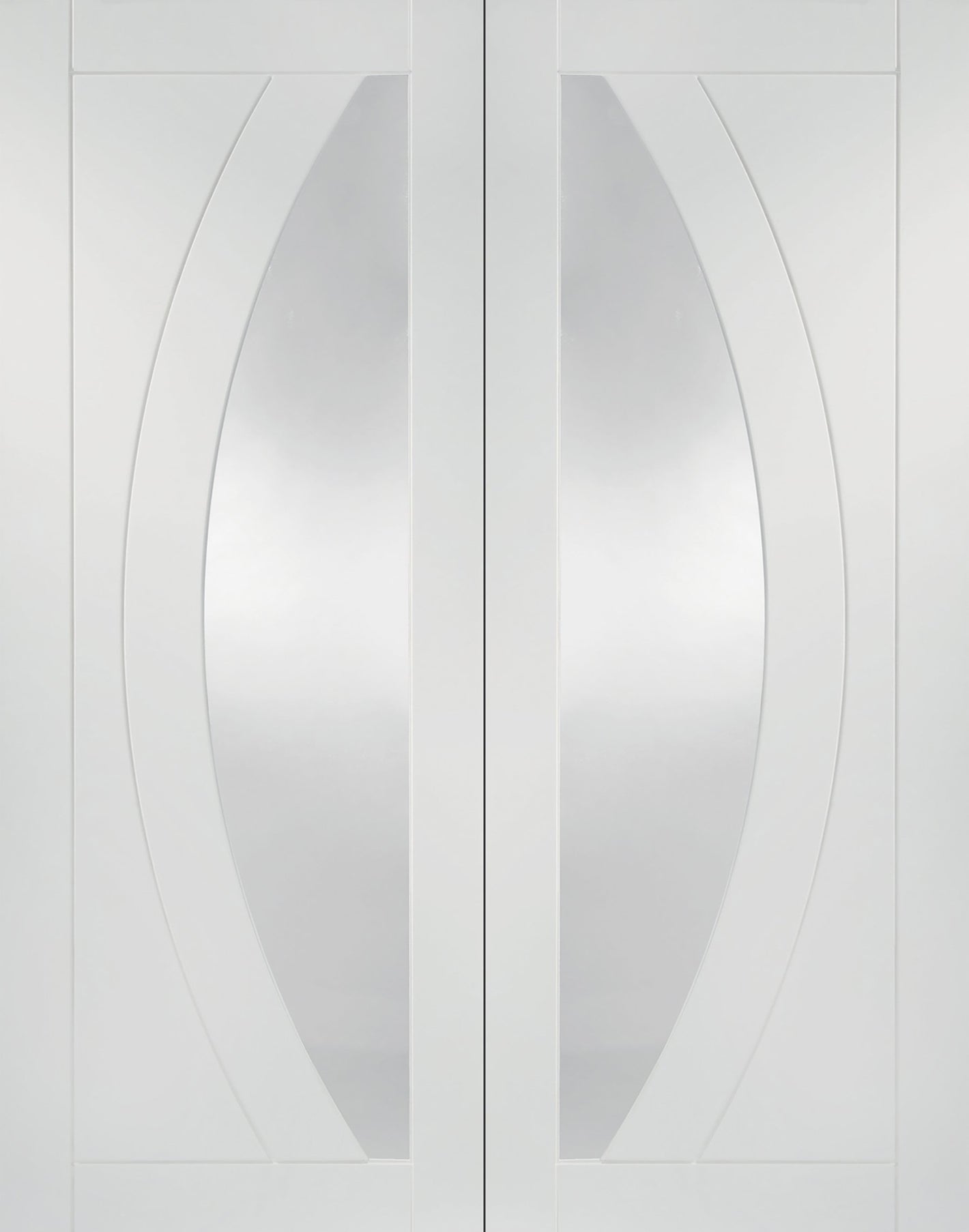 XL Joinery Salerno Door Pair with Clear Glass White Primed