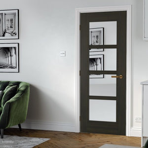 LPD Vancouver Smoked Oak 4 Light Glazed Internal Door - Pre Finished