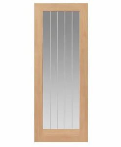 JB Kind Thames Oak 1 Light Glazed Internal Door - Unfinished