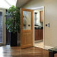 JB Kind Thames Oak 1/2 Light Glazed Veneered Door - Unfinished