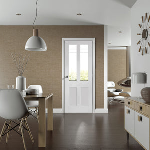 XL Joinery Malton Shaker Clear Glazed White Primed Internal Door
