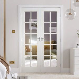 LPD GTP SA Glazed White Primed Internal Door Pairs