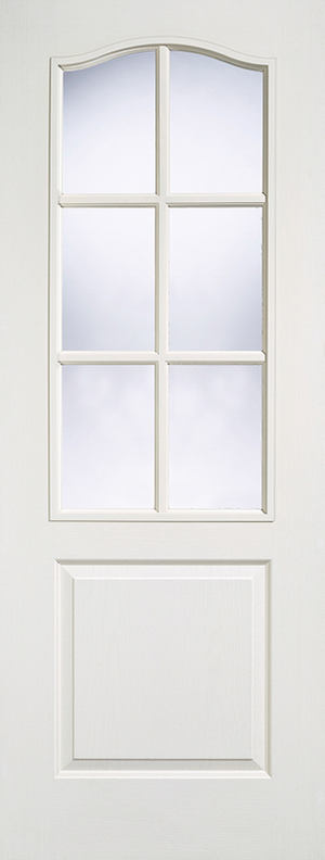 LPD Textured Classical 6L Glazed White Primed Internal Door