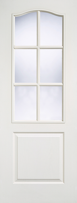 LPD Textured Classical 6L Glazed White Primed Internal Door