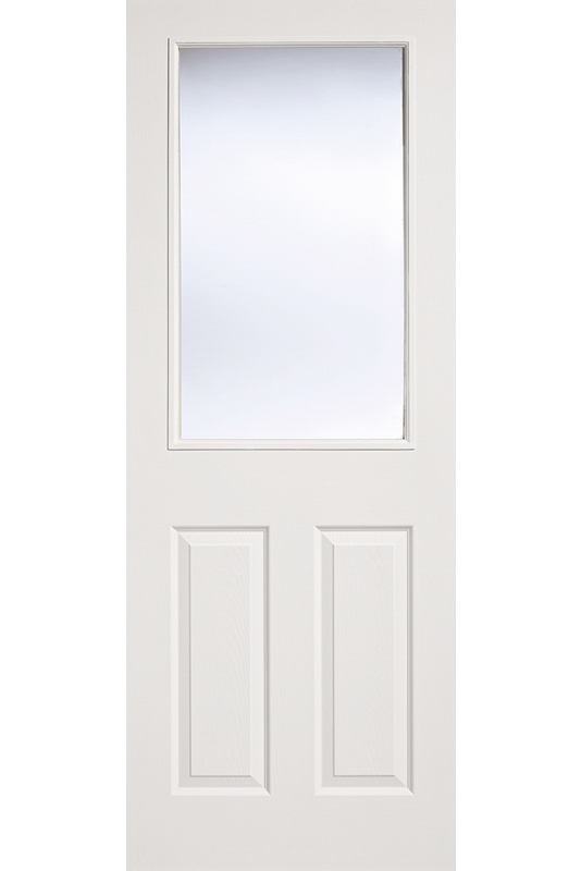 LPD Textured 2 Panel / 1 Light Glazed White Primed Internal Door