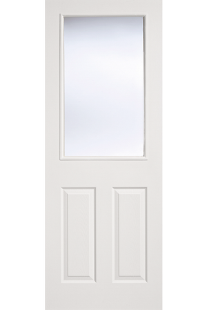 LPD Textured 2 Panel / 1 Light Glazed White Primed Internal Door