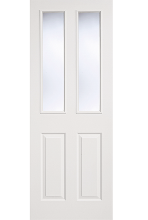 LPD Textured 2 Panel / 2 Light Glazed White Primed Internal Door