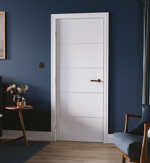 LPD Horizontal Four Line White Primed FD30 Fire Door