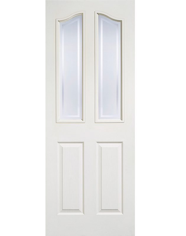 LPD Textured Mayfair Glazed White Primed Internal Door
