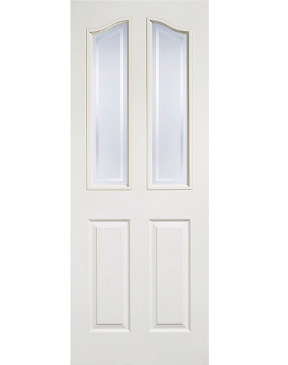 LPD Textured Mayfair Glazed White Primed Internal Door