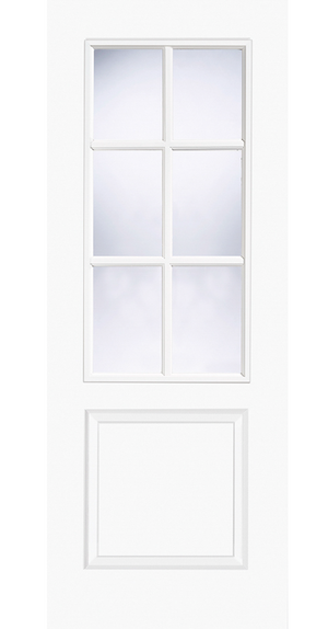 LPD Berlin 6 Light Glazed White Primed Moulded Internal Door