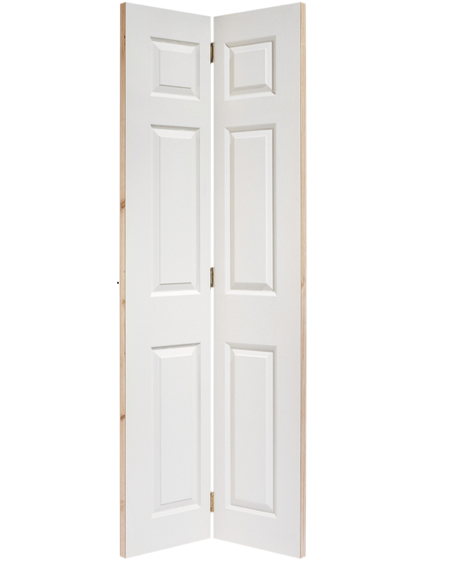 LPD Textured 6 Panel White Primed Bi-Fold Internal Door