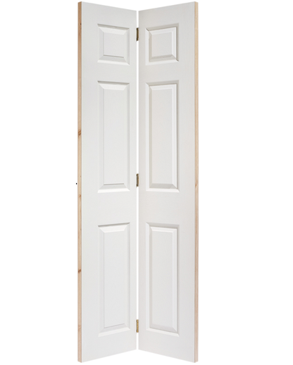LPD Textured 6 Panel White Primed Bi-Fold Internal Door