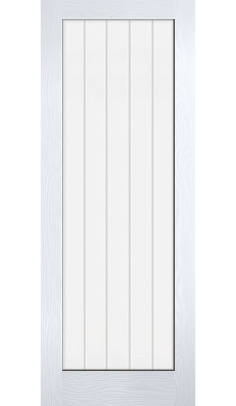 LPD Textured Vertical 1 Light Glazed White Primed Internal Door