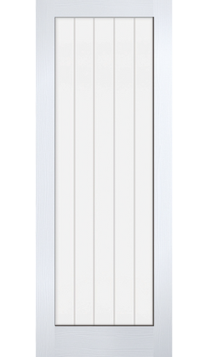LPD Textured Vertical 1 Light Glazed White Primed Internal Door