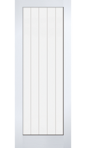 LPD Textured Vertical 1 Light Glazed White Primed Internal Door