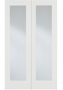 LPD Pattern 20 Glazed White Primed Door Pair