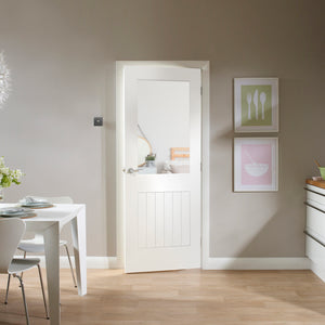 XL Joinery Suffolk Clear Glazed White Primed Internal Door