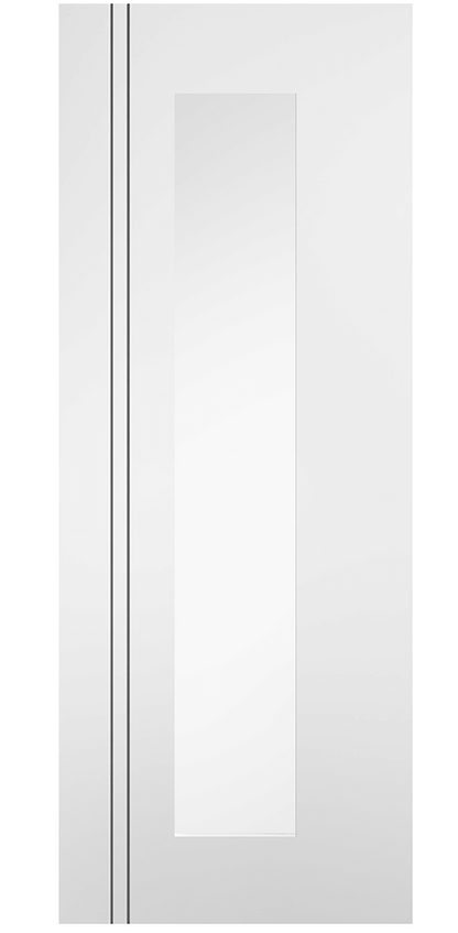 LPD Sierra Blanco Long Light Glazed White Composite Door - Pre Finished